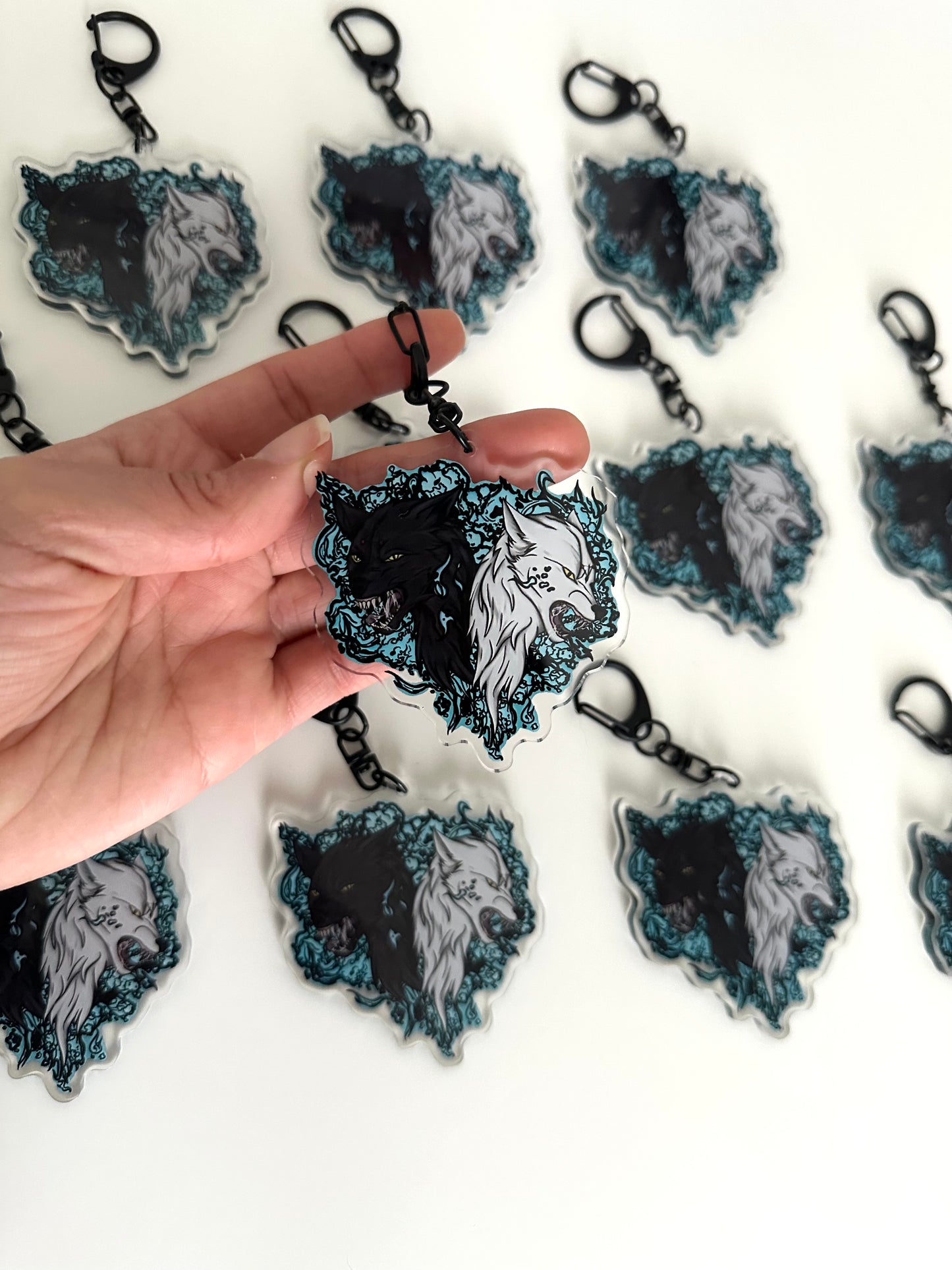 Divine dog acrylic keychain