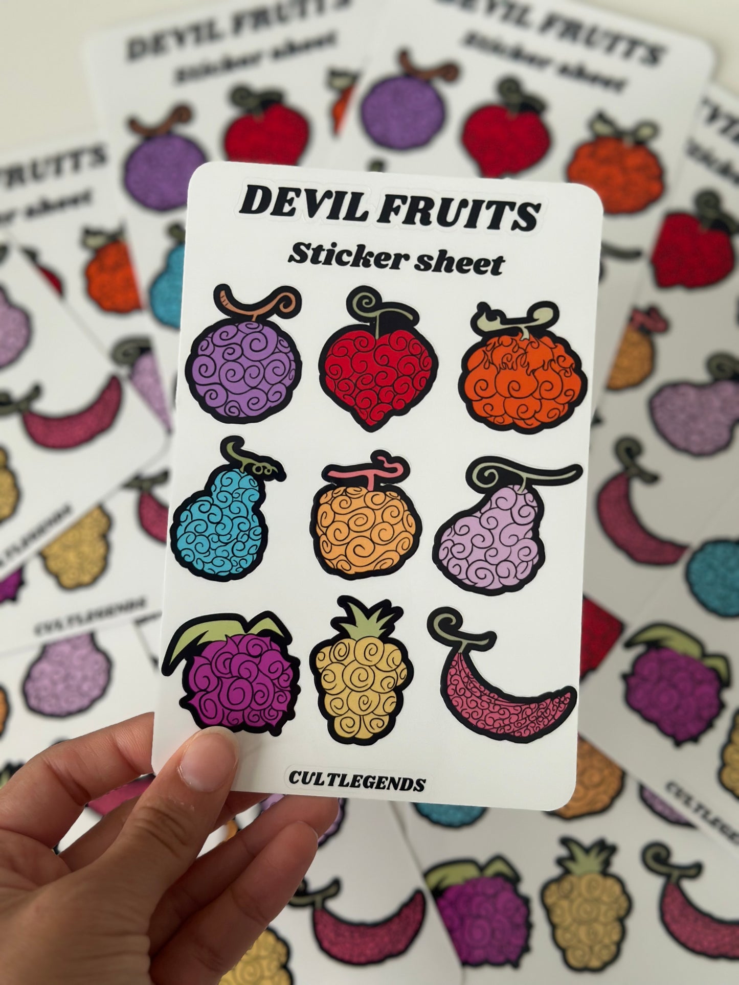 OP Devil fruits Sticker Sheet