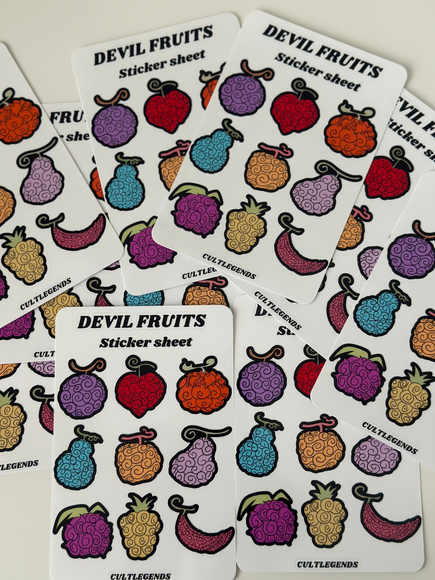 OP Devil fruits Sticker Sheet